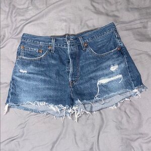 Levi's Blue Jean Shorts Vintage Distressed Cut-Off